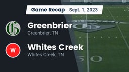 Recap: Greenbrier  vs. Whites Creek  2023