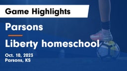 Parsons  vs Liberty homeschool  Game Highlights - Oct. 10, 2023