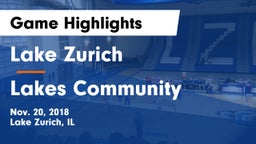 Lake Zurich  vs Lakes Community  Game Highlights - Nov. 20, 2018