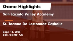San Jacinto Valley Academy  vs St. Jeanne De Lestonnac Catholic  Game Highlights - Sept. 11, 2023