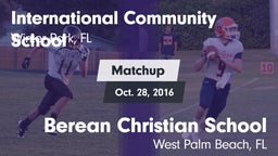 Matchup: International Comm. vs. Berean Christian School 2016