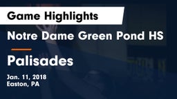 Notre Dame Green Pond HS vs Palisades  Game Highlights - Jan. 11, 2018