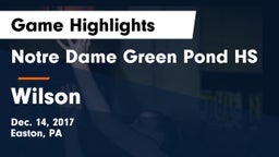 Notre Dame Green Pond HS vs Wilson  Game Highlights - Dec. 14, 2017