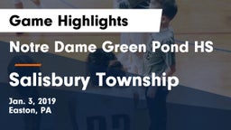Notre Dame Green Pond HS vs Salisbury Township  Game Highlights - Jan. 3, 2019