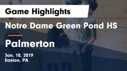 Notre Dame Green Pond HS vs Palmerton  Game Highlights - Jan. 10, 2019