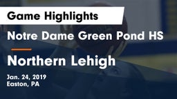 Notre Dame Green Pond HS vs Northern Lehigh Game Highlights - Jan. 24, 2019