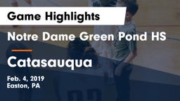 Notre Dame Green Pond HS vs Catasauqua  Game Highlights - Feb. 4, 2019