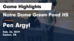 Notre Dame Green Pond HS vs Pen Argyl  Game Highlights - Feb. 26, 2019