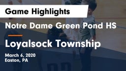 Notre Dame Green Pond HS vs Loyalsock Township  Game Highlights - March 6, 2020