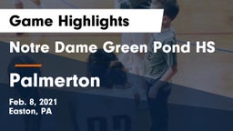 Notre Dame Green Pond HS vs Palmerton  Game Highlights - Feb. 8, 2021