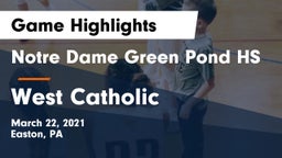 Notre Dame Green Pond HS vs West Catholic  Game Highlights - March 22, 2021