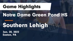 Notre Dame Green Pond HS vs Southern Lehigh  Game Highlights - Jan. 20, 2022