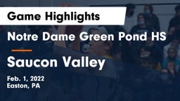 Notre Dame Green Pond HS vs Saucon Valley  Game Highlights - Feb. 1, 2022
