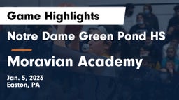 Notre Dame Green Pond HS vs Moravian Academy  Game Highlights - Jan. 5, 2023