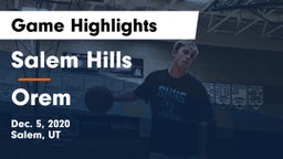 Salem Hills  vs Orem  Game Highlights - Dec. 5, 2020