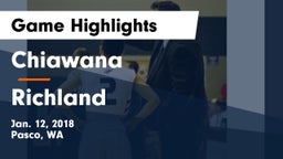 Chiawana  vs Richland Game Highlights - Jan. 12, 2018