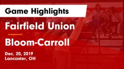 Fairfield Union  vs Bloom-Carroll  Game Highlights - Dec. 20, 2019