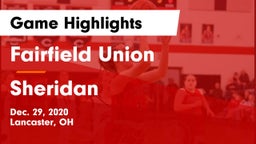 Fairfield Union  vs Sheridan  Game Highlights - Dec. 29, 2020