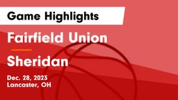 Fairfield Union  vs Sheridan  Game Highlights - Dec. 28, 2023