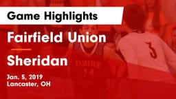 Fairfield Union  vs Sheridan  Game Highlights - Jan. 5, 2019