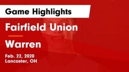 Fairfield Union  vs Warren  Game Highlights - Feb. 22, 2020