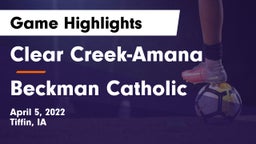 Clear Creek-Amana vs Beckman Catholic  Game Highlights - April 5, 2022