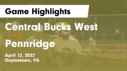 Central Bucks West  vs Pennridge  Game Highlights - April 12, 2022