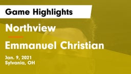 Northview  vs Emmanuel Christian Game Highlights - Jan. 9, 2021