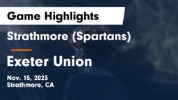 Strathmore (Spartans) vs Exeter Union  Game Highlights - Nov. 15, 2023