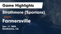Strathmore (Spartans) vs Farmersville  Game Highlights - Jan. 11, 2024