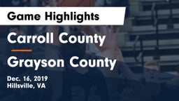 Carroll County  vs Grayson County  Game Highlights - Dec. 16, 2019