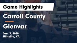 Carroll County  vs Glenvar  Game Highlights - Jan. 3, 2020