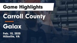 Carroll County  vs Galax  Game Highlights - Feb. 10, 2020