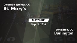 Matchup: St. Mary's High vs. Burlington  2016