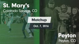 Matchup: St. Mary's High vs. Peyton  2016