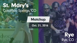 Matchup: St. Mary's High vs. Rye  2016