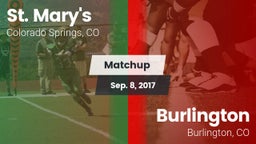 Matchup: St. Mary's High vs. Burlington  2017