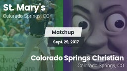 Matchup: St. Mary's High vs. Colorado Springs Christian  2017