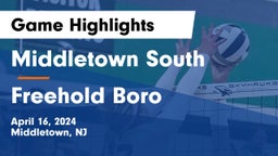 Middletown South  vs Freehold Boro Game Highlights - April 16, 2024