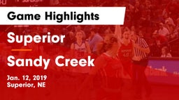 Superior  vs Sandy Creek  Game Highlights - Jan. 12, 2019