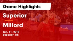 Superior  vs Milford Game Highlights - Jan. 31, 2019