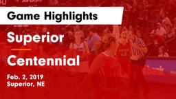 Superior  vs Centennial  Game Highlights - Feb. 2, 2019