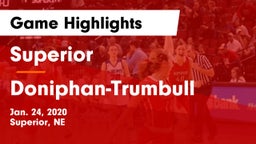 Superior  vs Doniphan-Trumbull  Game Highlights - Jan. 24, 2020