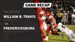 Recap: William B. Travis  vs. Fredericksburg  2016