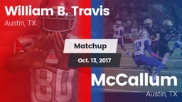 Matchup: Travis  vs. McCallum  2017