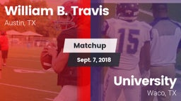 Matchup: Travis  vs. University  2018