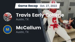 Recap: Travis Early College  vs. McCallum  2022