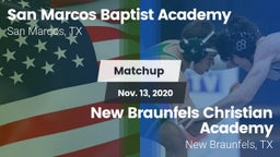 Matchup: San Marcos Baptist vs. New Braunfels Christian Academy 2020