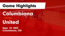 Columbiana  vs United  Game Highlights - Sept. 19, 2023