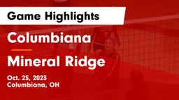 Columbiana  vs Mineral Ridge  Game Highlights - Oct. 25, 2023